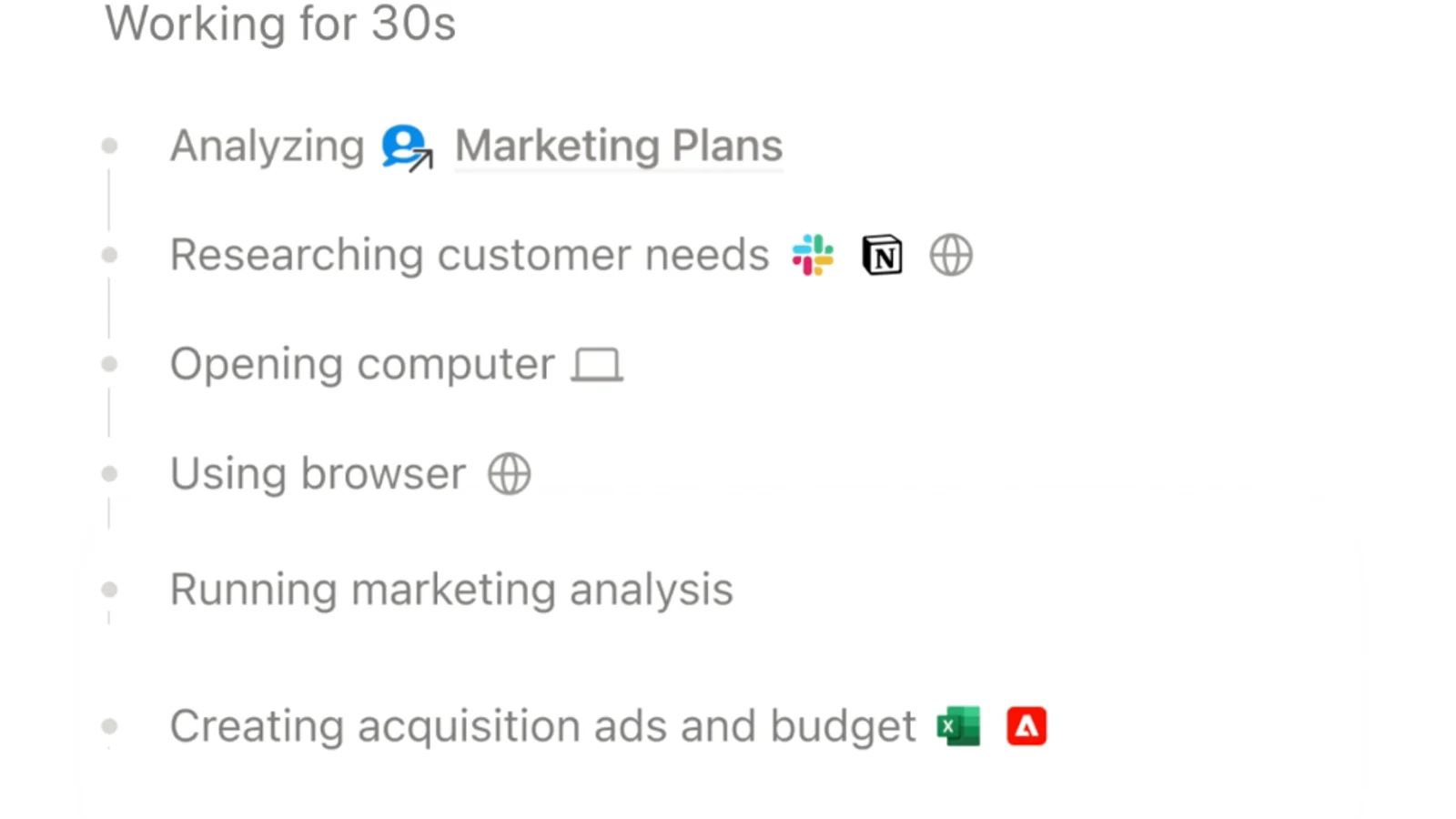 Fotograma de la demostración oficial de Notion Agent con tareas de investigación de marketing